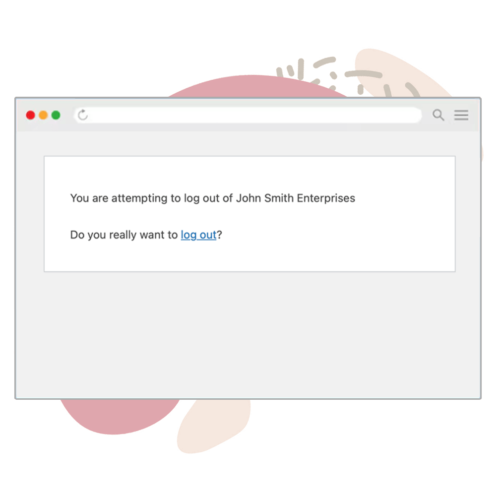 Log out error message