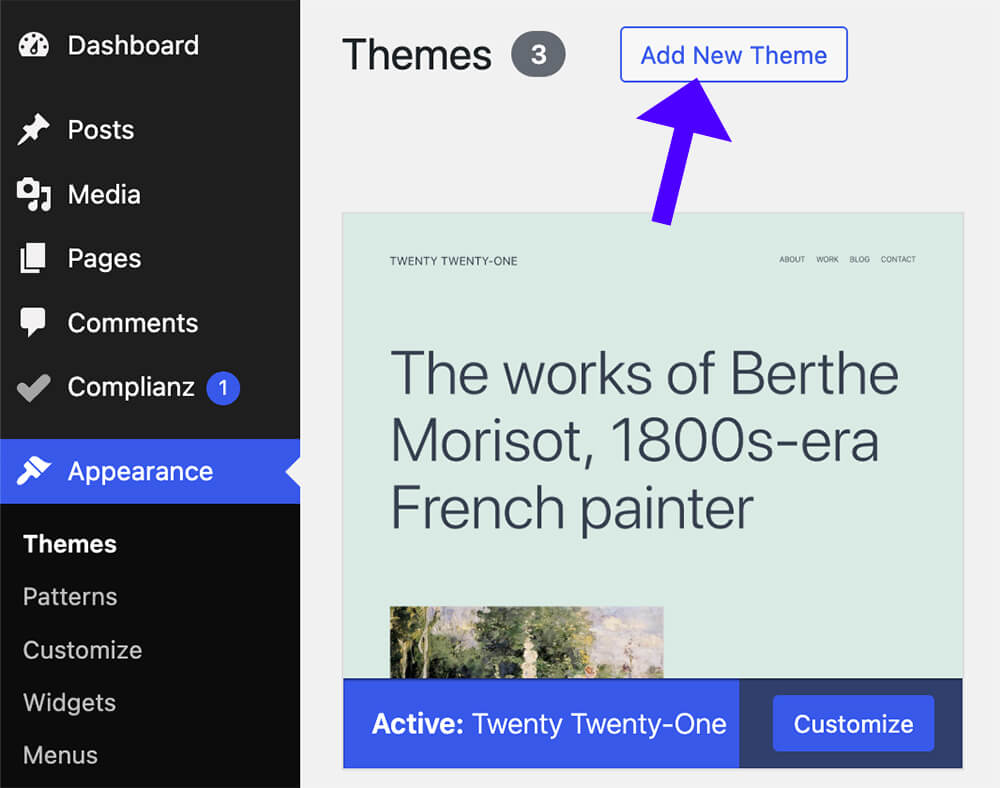 Add new WordPress theme
