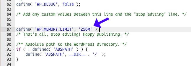 Increase WP Memory Limit