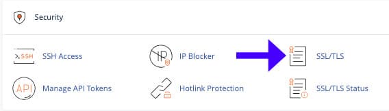 SSL TLS Settings Page