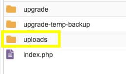 WordPress Uploads Folder