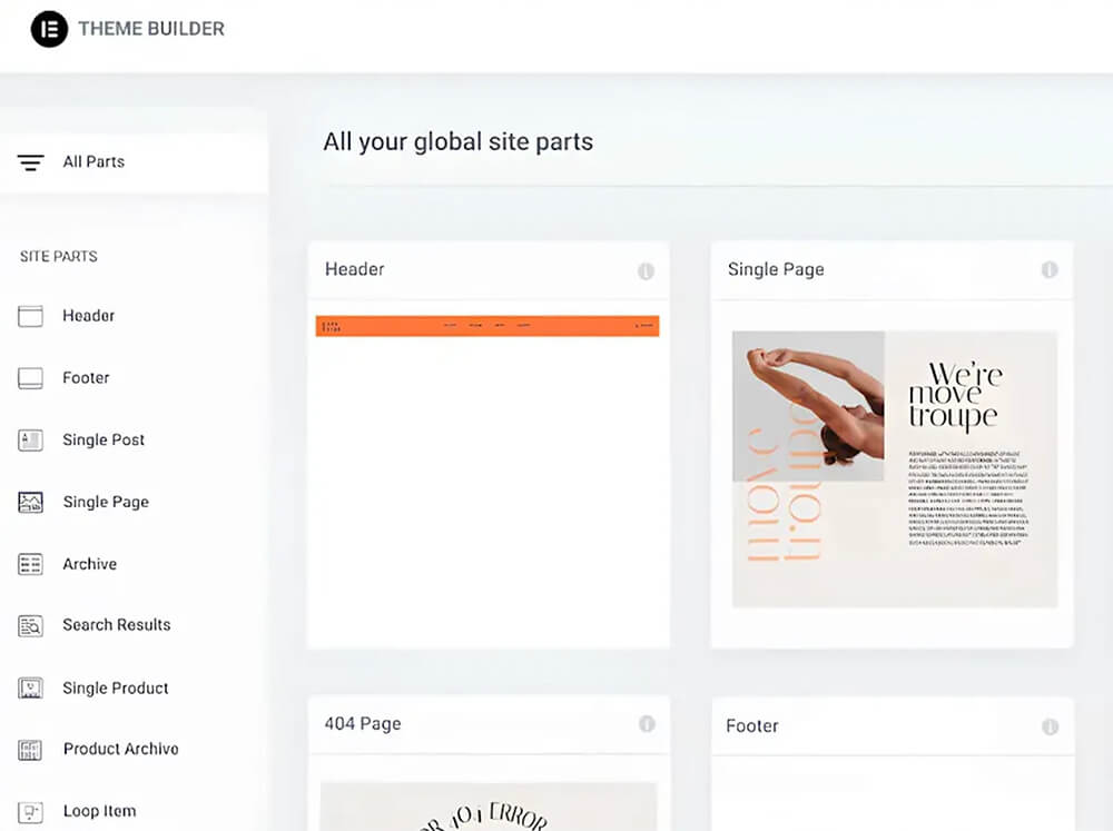 Elementor Theme Builder