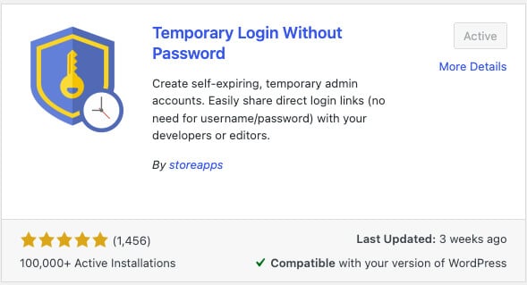 Temporary Login Without Password WordPress Plugin