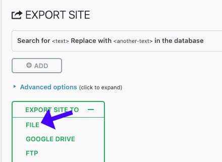 Export WordPress Website