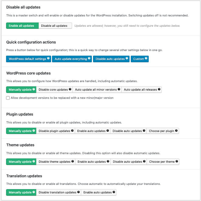 Easy Updates Manager WP Plugin