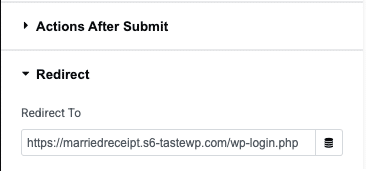 Create a redirect after submission
