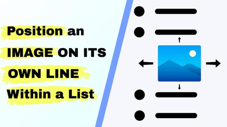 Position an image on its own line within a list