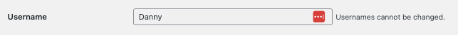 WordPress Username Cannot be Changed Message