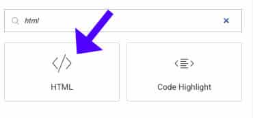 Elementor HTML Widget